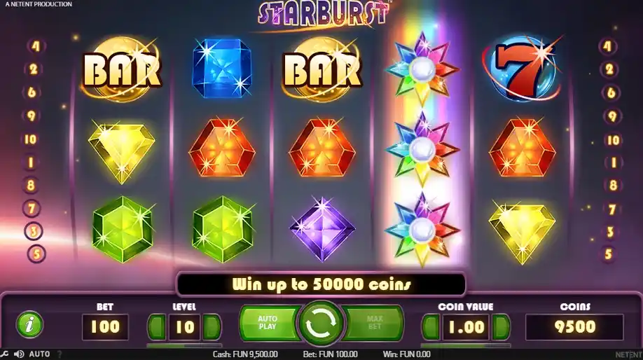 Jouer à Starburst Slot en Ligne avec de l'Argent Réel